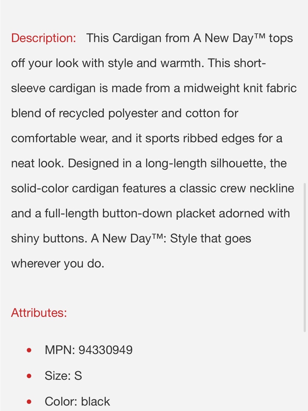 a new day Black Short-Sleeve Button Knit Top with Gold Buttons 139s - Picture 3 of 4